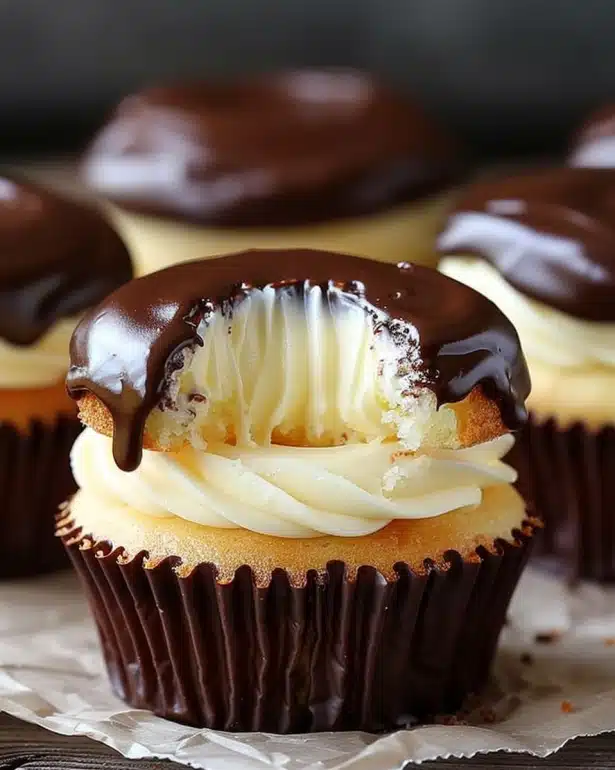 Boston Cream Pie Cupcakes