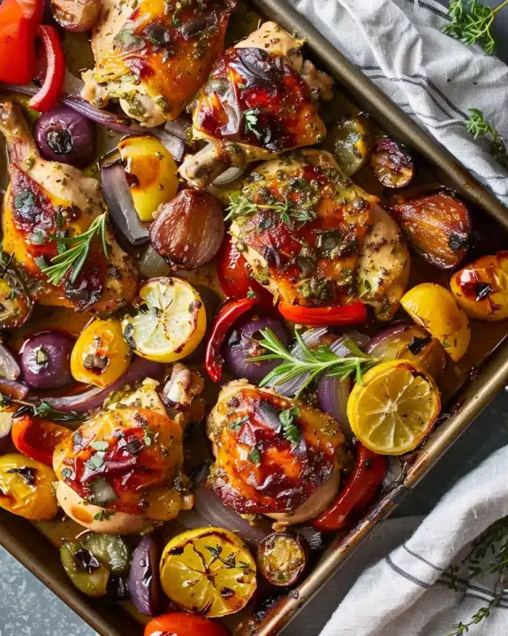 Mediterranean Chicken Sheet Pan Dinner