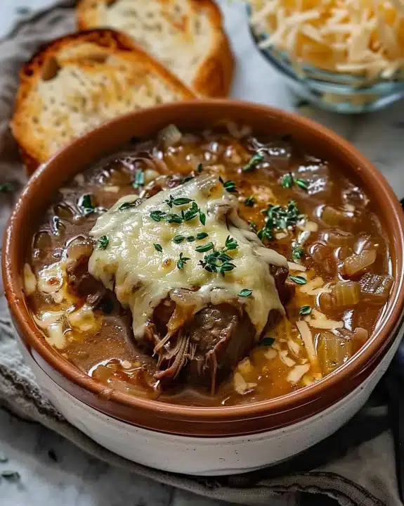 French Onion Beef Short Rib Soup