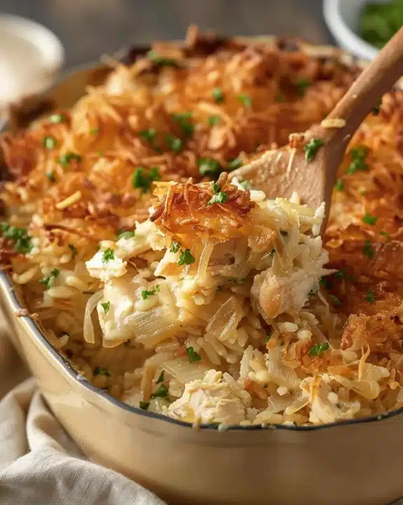 French Onion Chicken Rice Casserole: A Creamy, Cheesy Dinner Delight