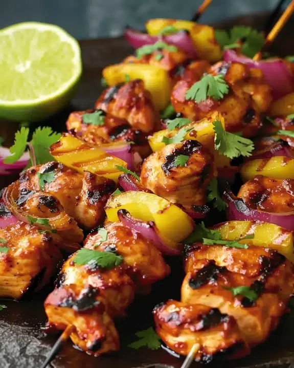 Hawaiian Chicken Kebabs