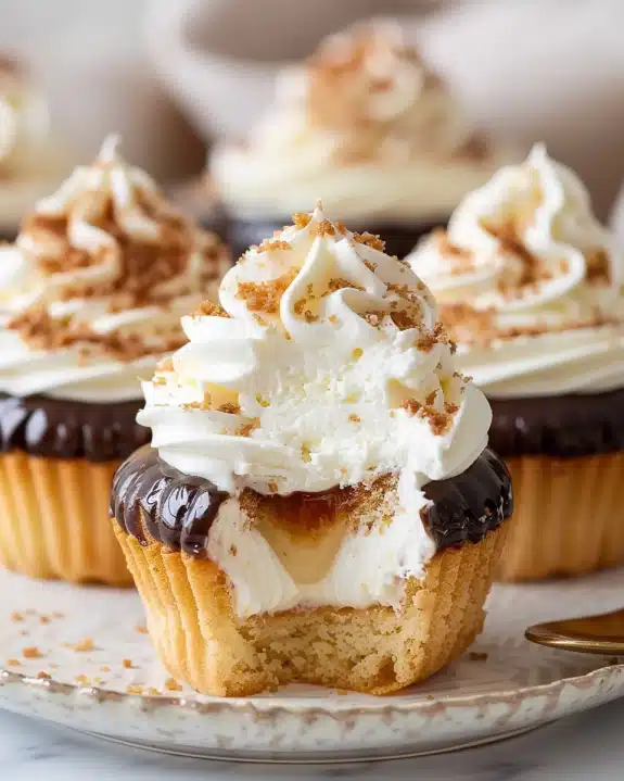No-Bake Éclair Cupcakes