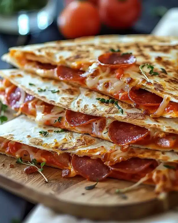 Pepperoni Pizza Quesadillas