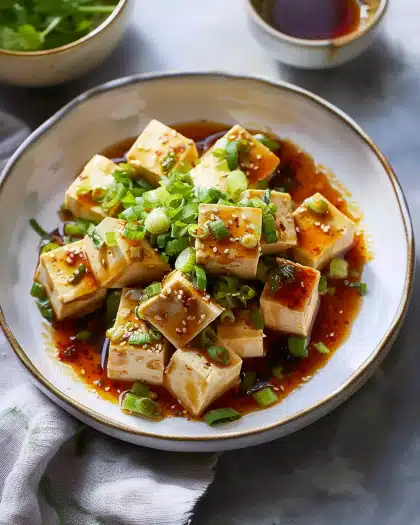 Silken Tofu With Spicy Soy Dressing