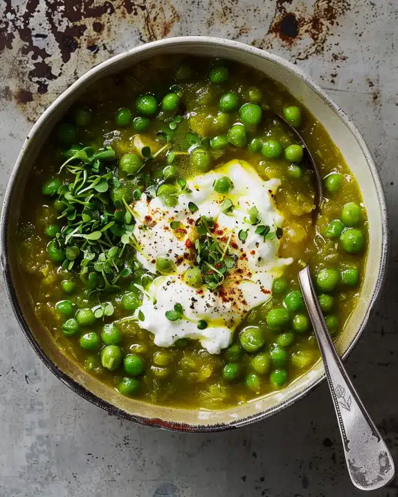 Spiced Pea Stew With Yogurt
