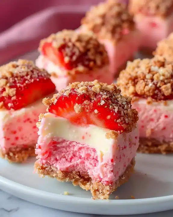 Strawberry Crunch Cheesecake Bites