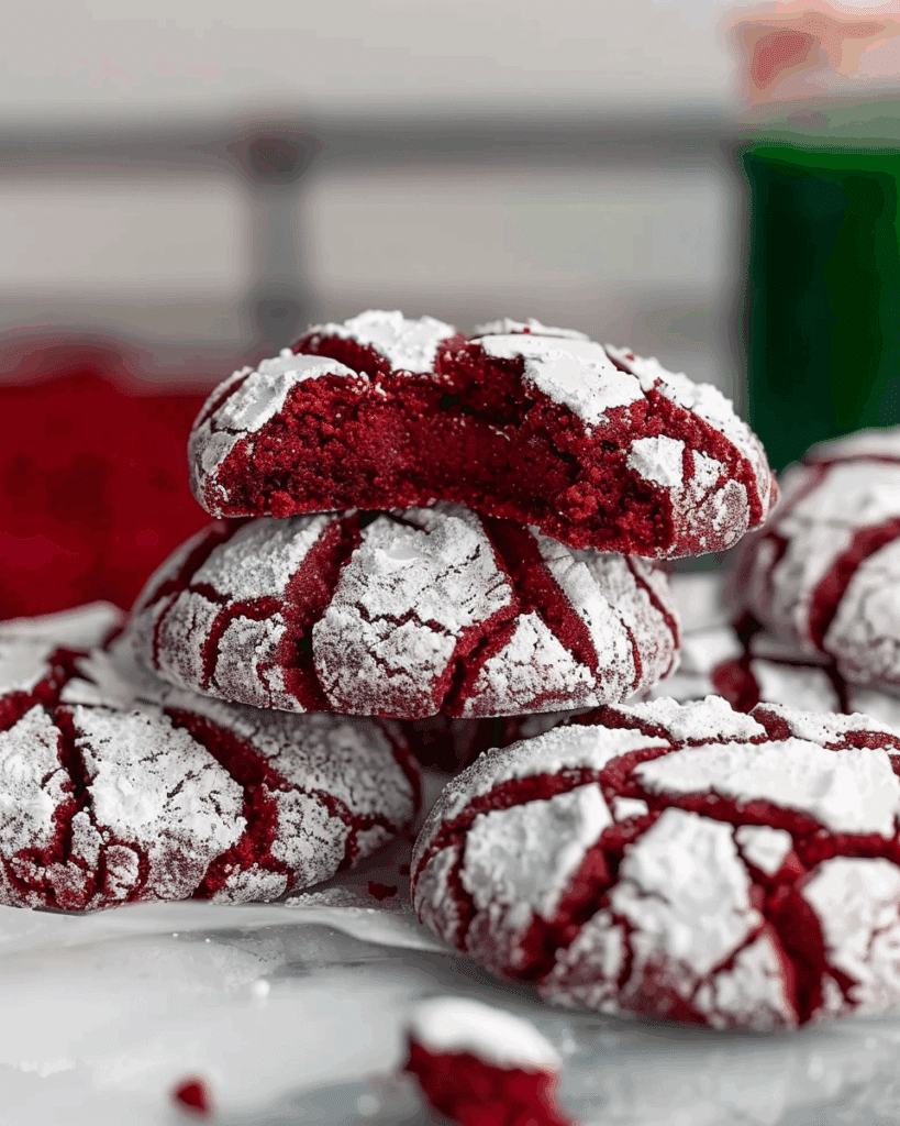 Red Velvet Crinkle Cookies
