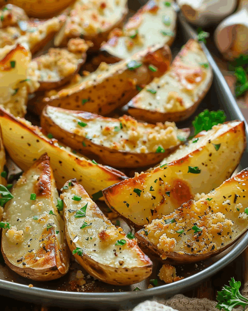 Garlic Parmesan Potato Wedges
