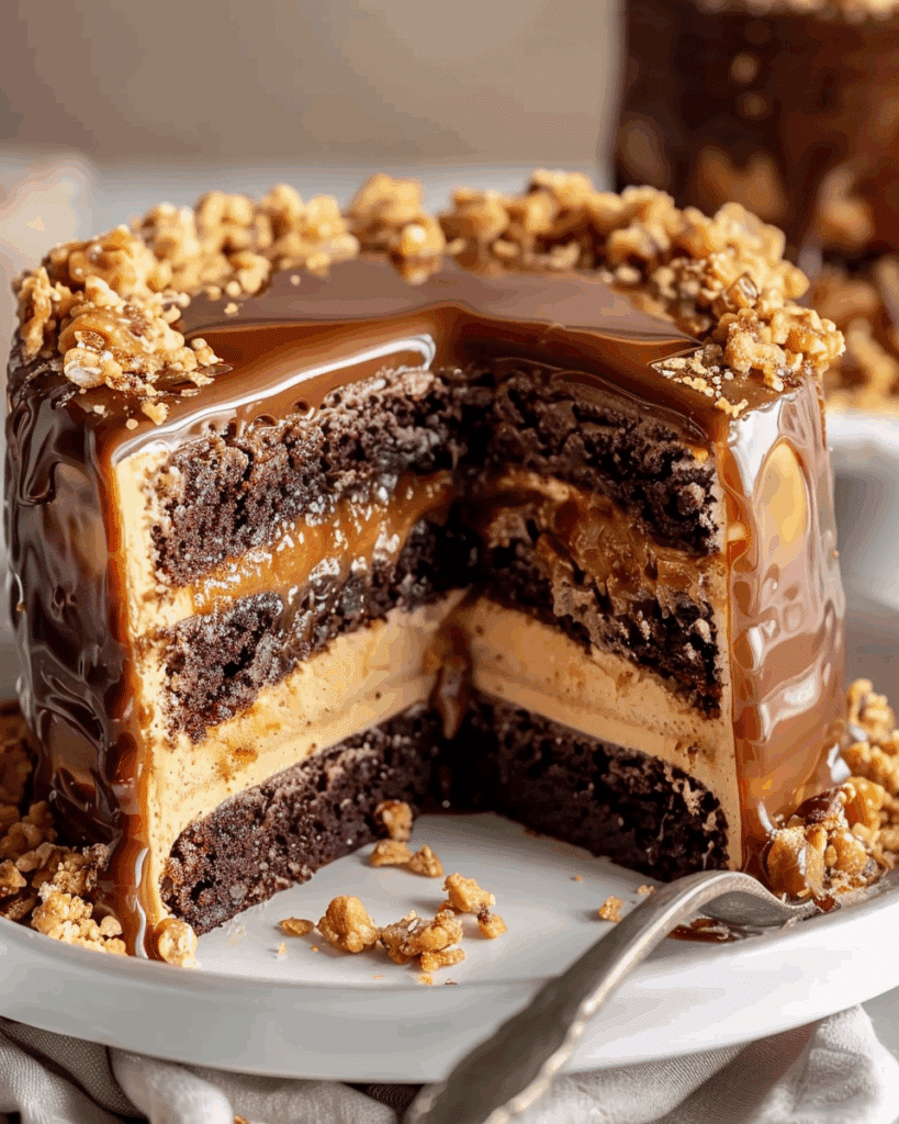 Chocolate Caramel Toffee Crunch Cake