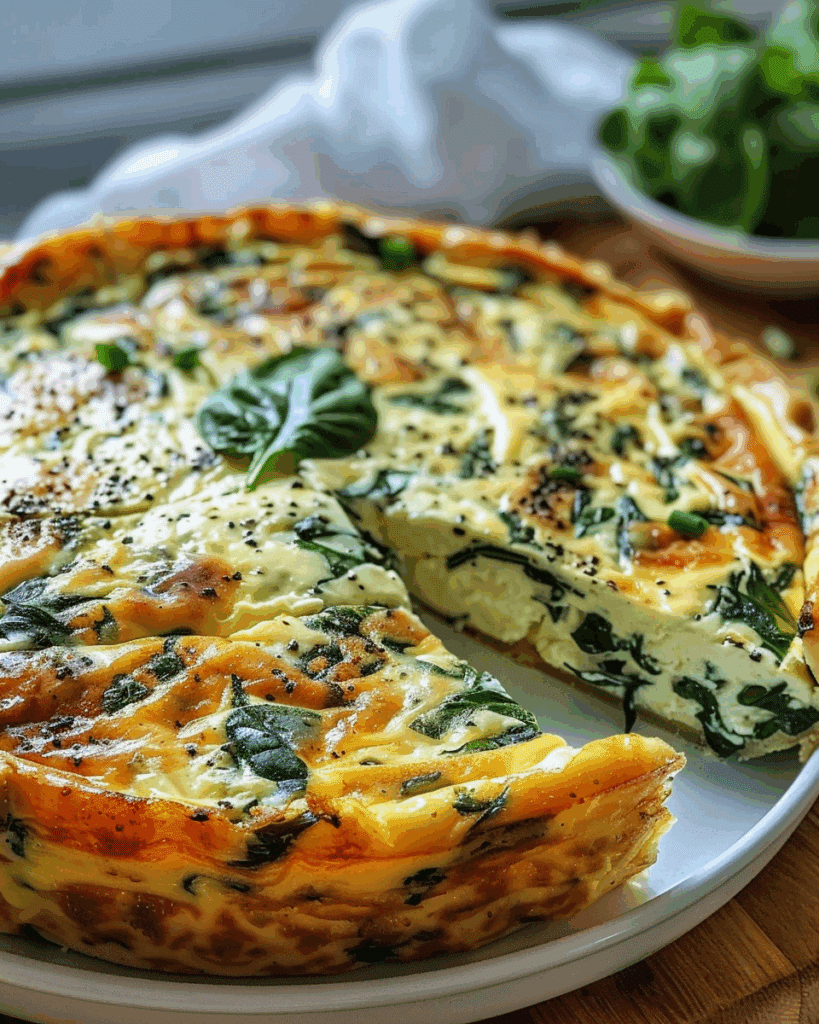 Cottage Cheese and Spinach Crustless Quiche