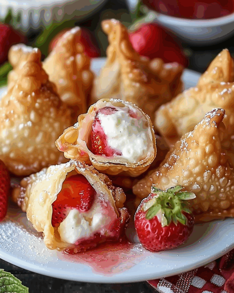 Deep-Fried Strawberry Cheesecake Stuffed Wonton Bites