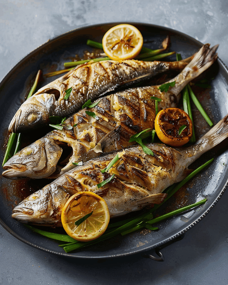 Grilled Porgy With Lemons and Scallions