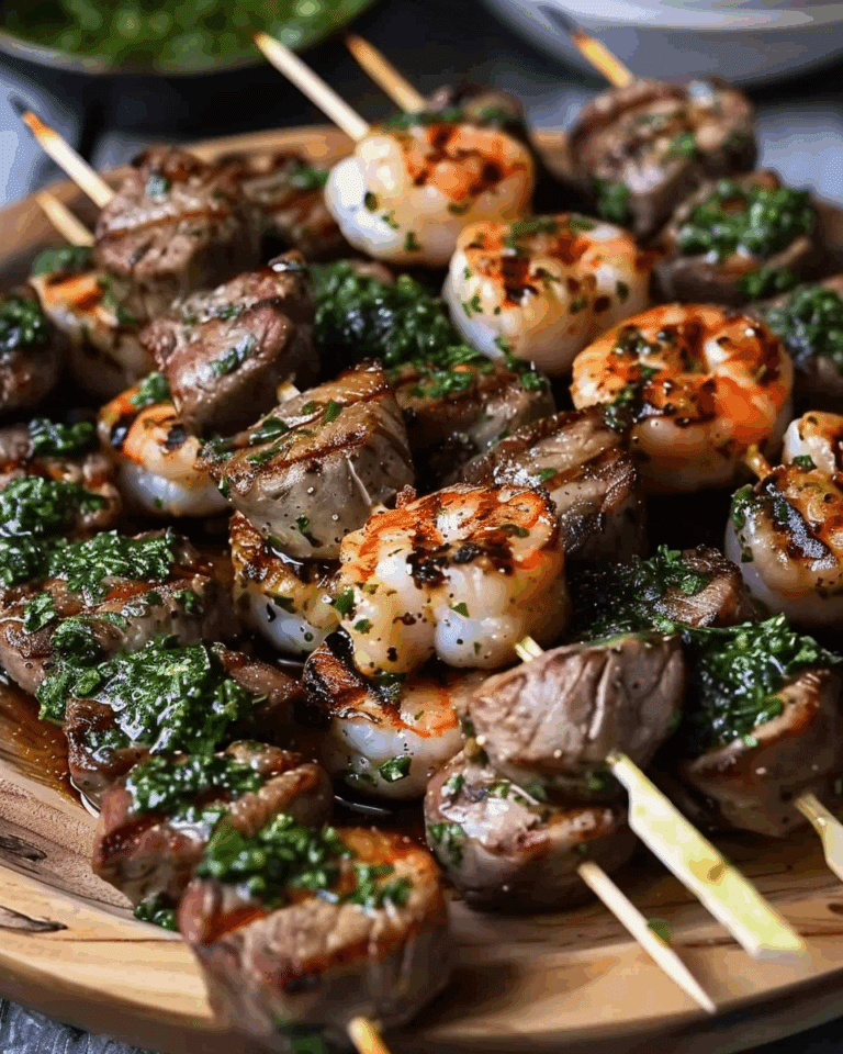 Grilled Surf and Turf Skewers with Chimichurri