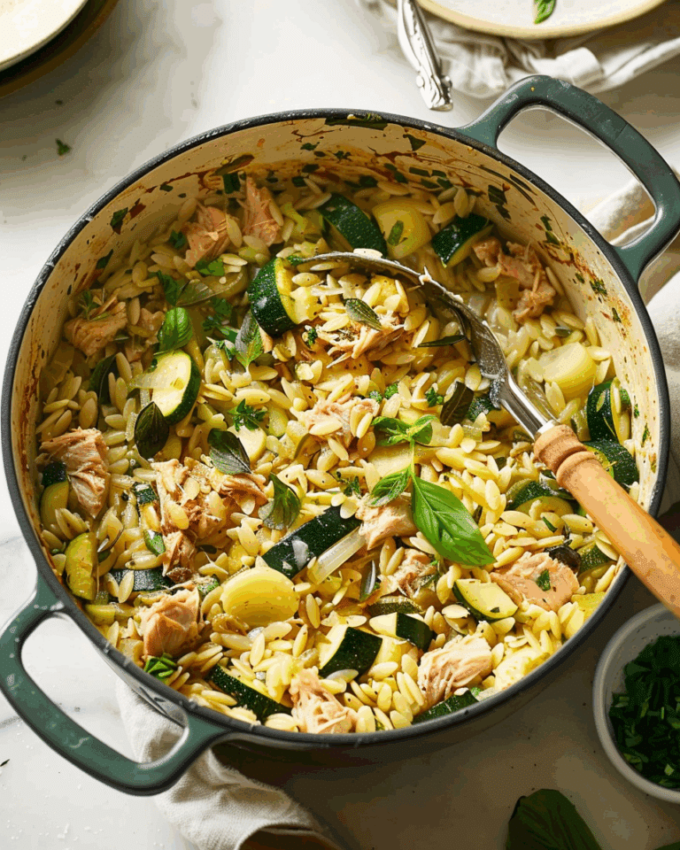 One-Pot Tuna Orzo With Zucchini