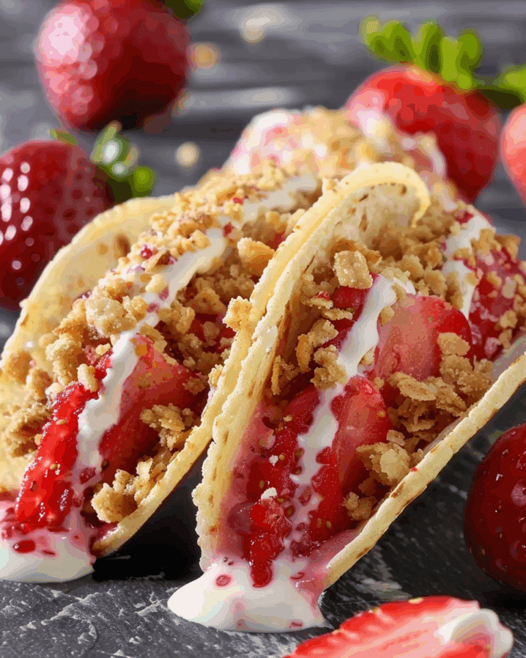 Strawberry Crunch Cheesecake Tacos