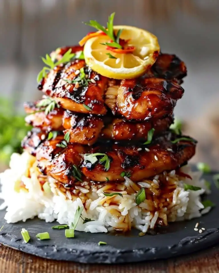 Hawaiian Huli Huli Chicken Stack