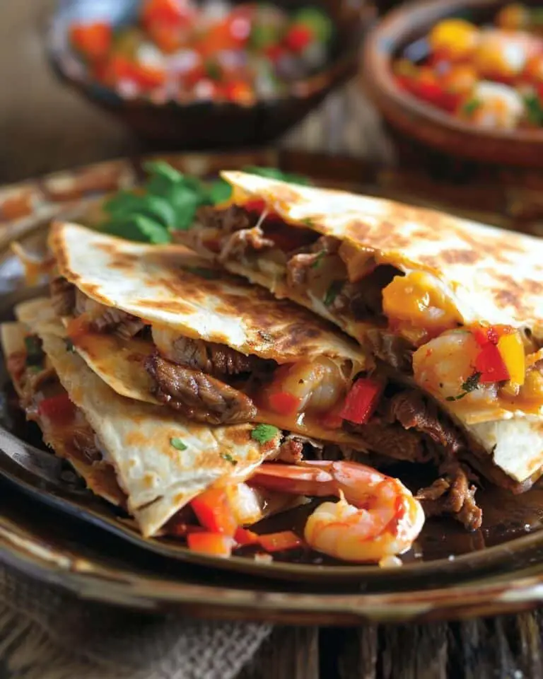 Creole Steak & Shrimp Quesadillas