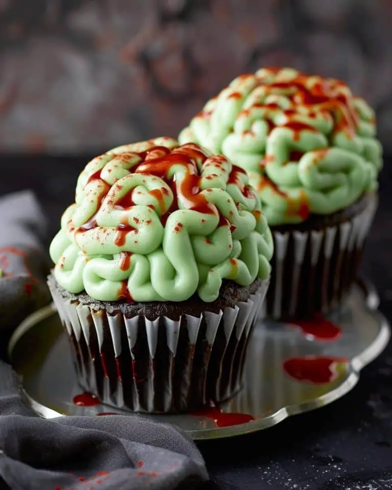 Zombie Brain Cupcakes