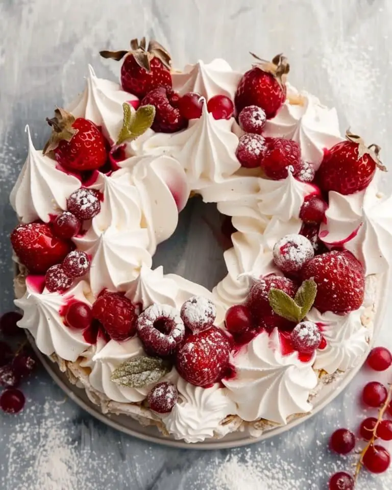 Holiday Berry Meringue Wreath