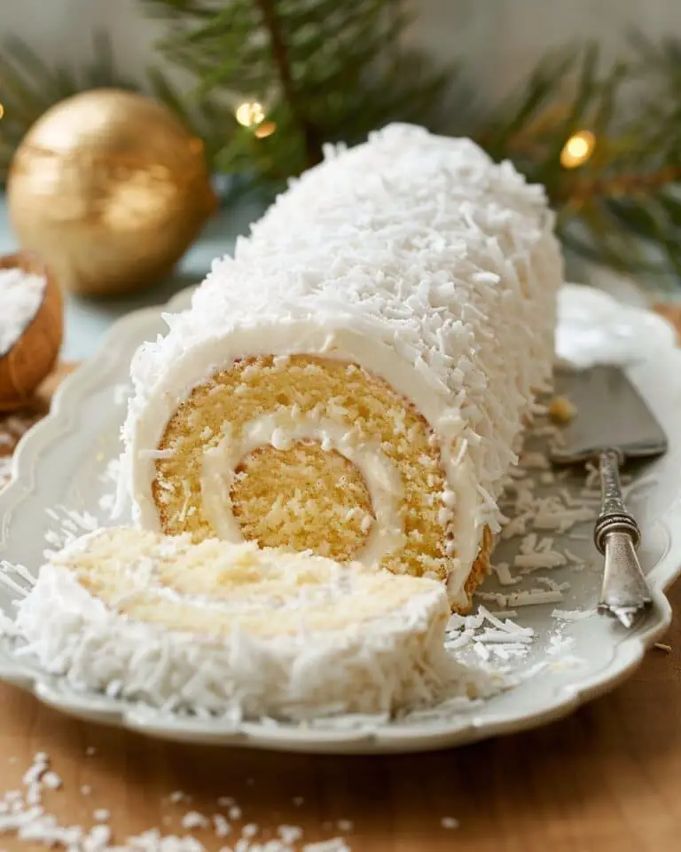 Snowy Coconut Roll Cake