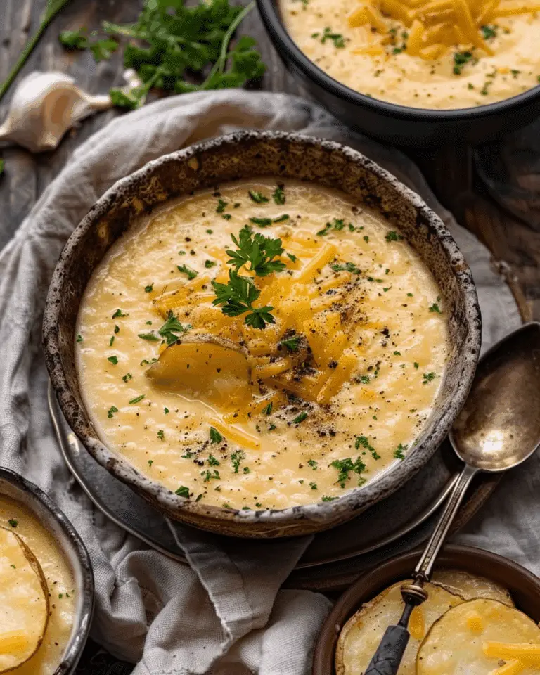 Cheddar Garlic Herb Potato Soup