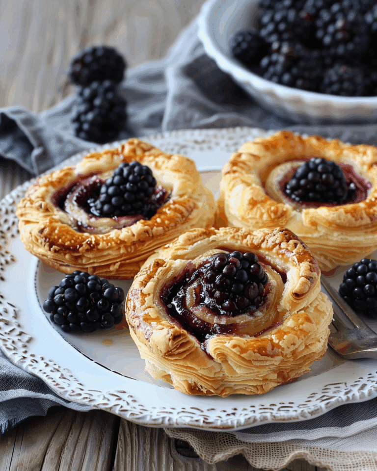 Honeyed Brie-Blackberry Puff Pastry Swirls