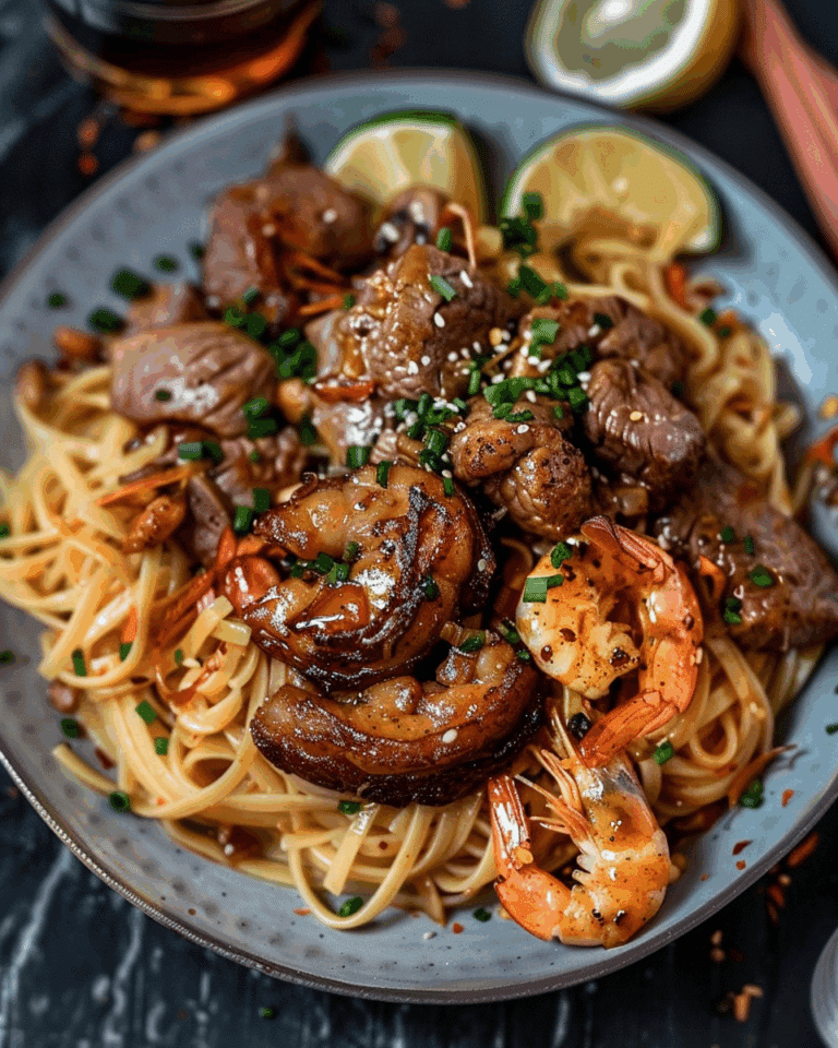 Surf and Turf Garlic Noodles