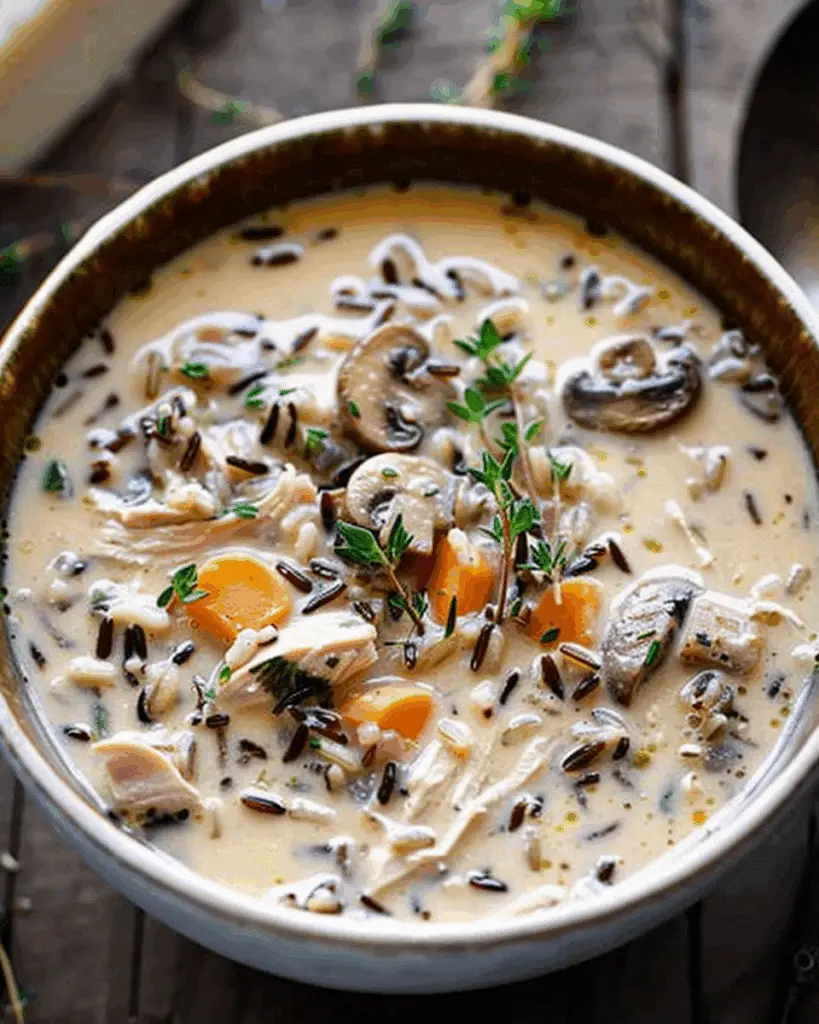 Creamy Chicken and Wild Rice Mushroom Soup