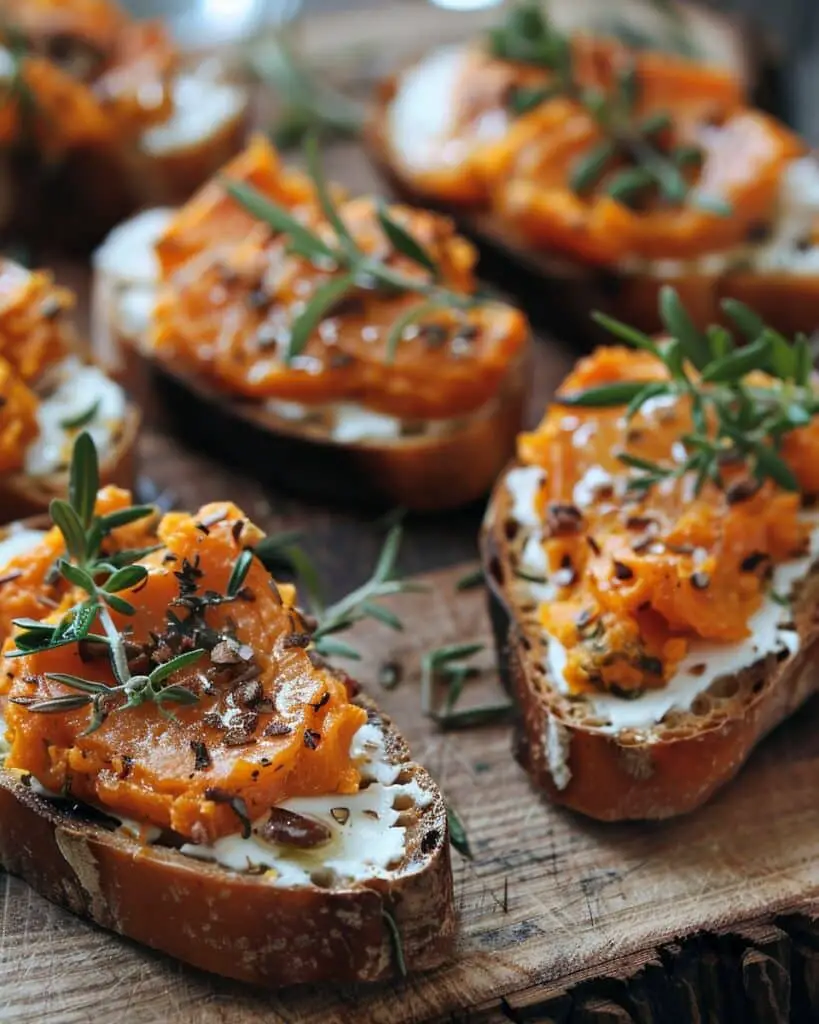 Sweet Potato and Goat Cheese Crostini
