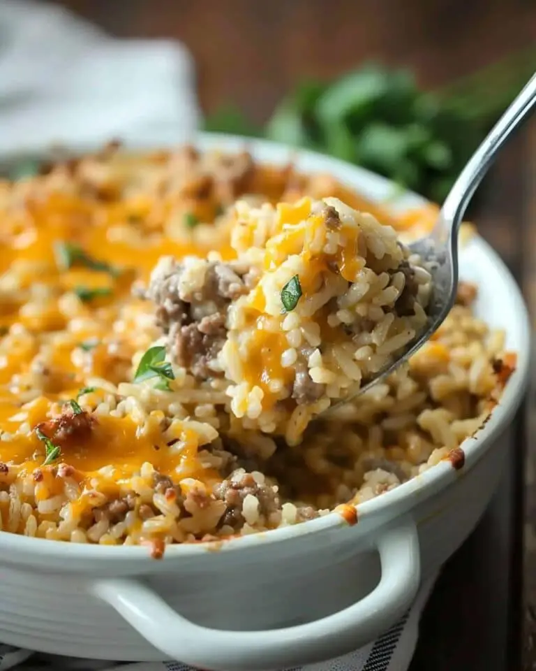 Cheesy Hamburger Rice Casserole