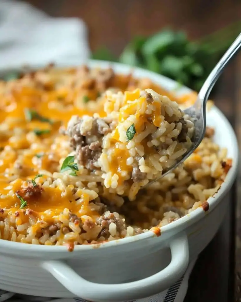 Cheesy Hamburger Rice Casserole