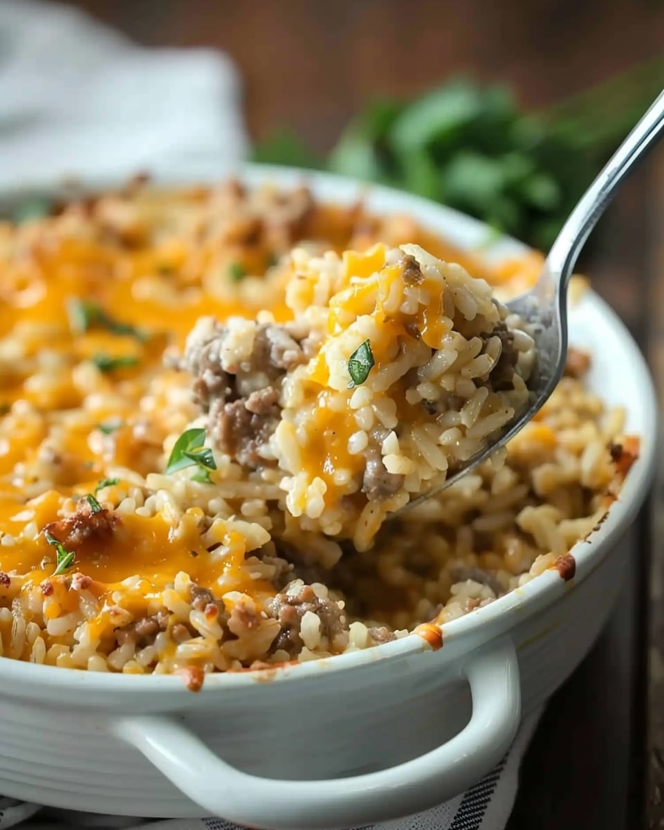 Cheesy Hamburger Rice Casserole