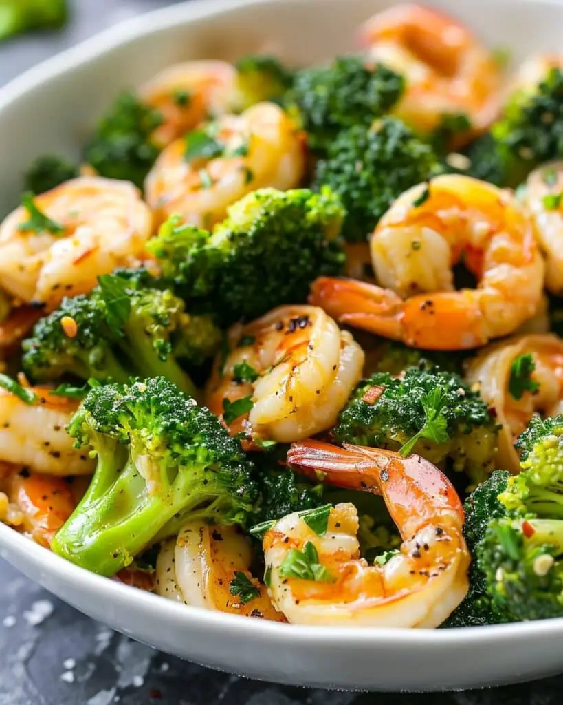 Shrimp and Broccoli Stir Fry in Garlic Sauce