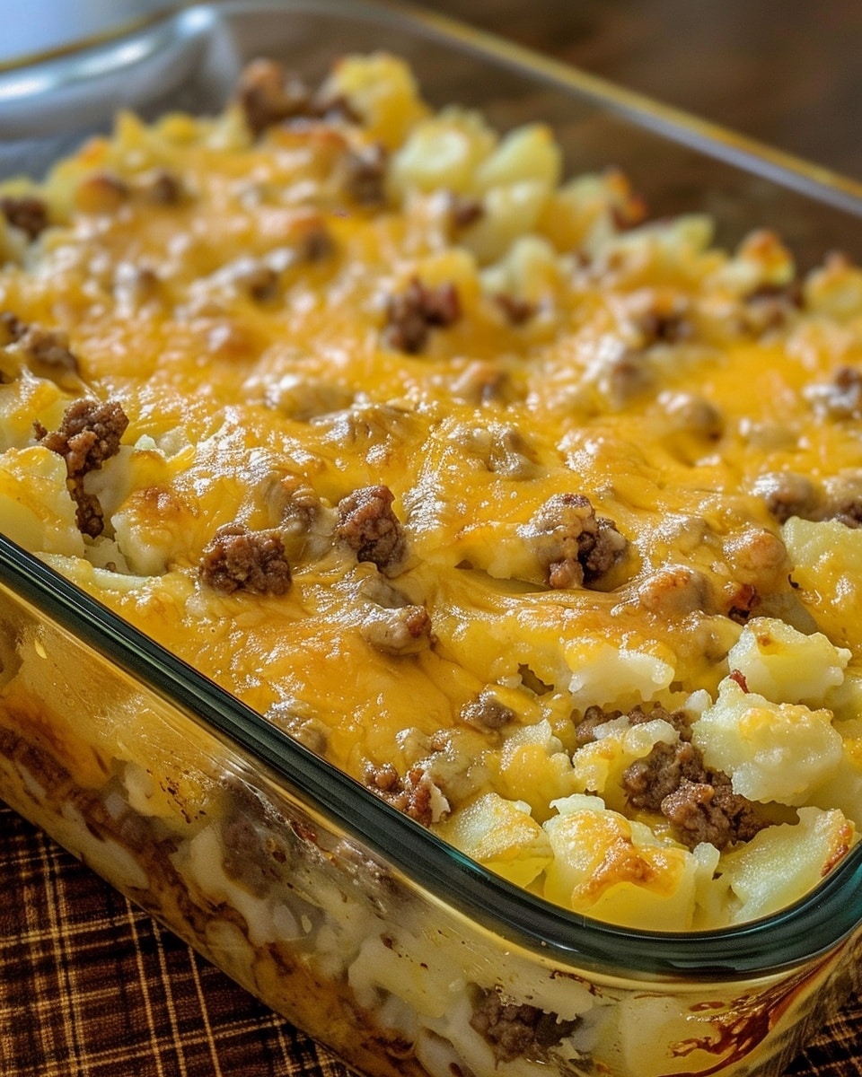 Cheesy Ground Beef & Potato Casserole