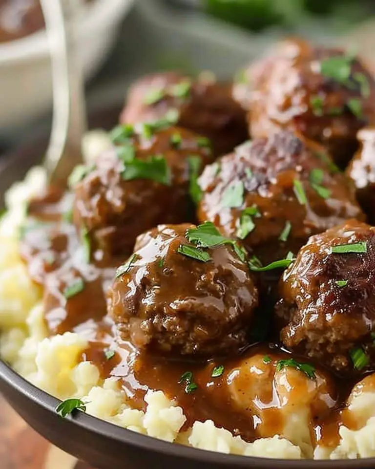 Slow Cooker Salisbury Steak Meatballs