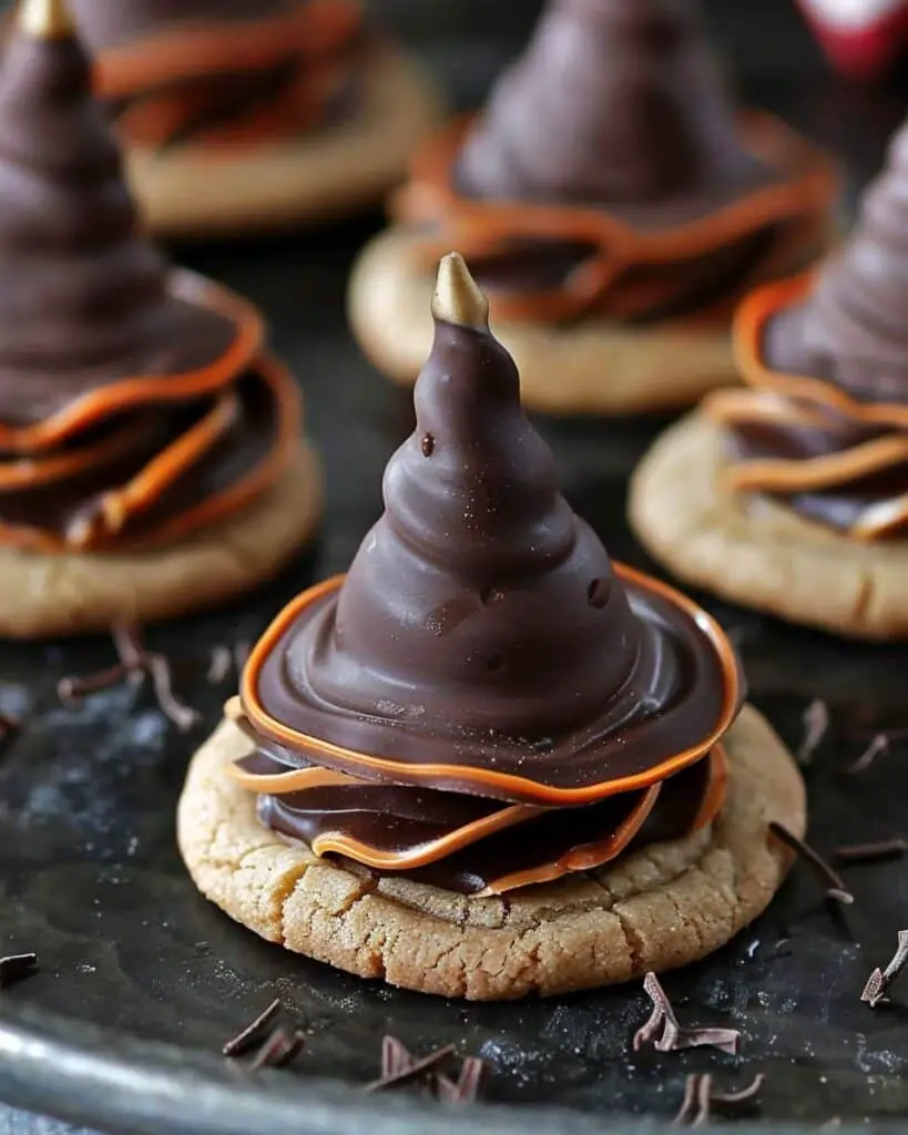Fudge Stripe Witch Hat Cookies