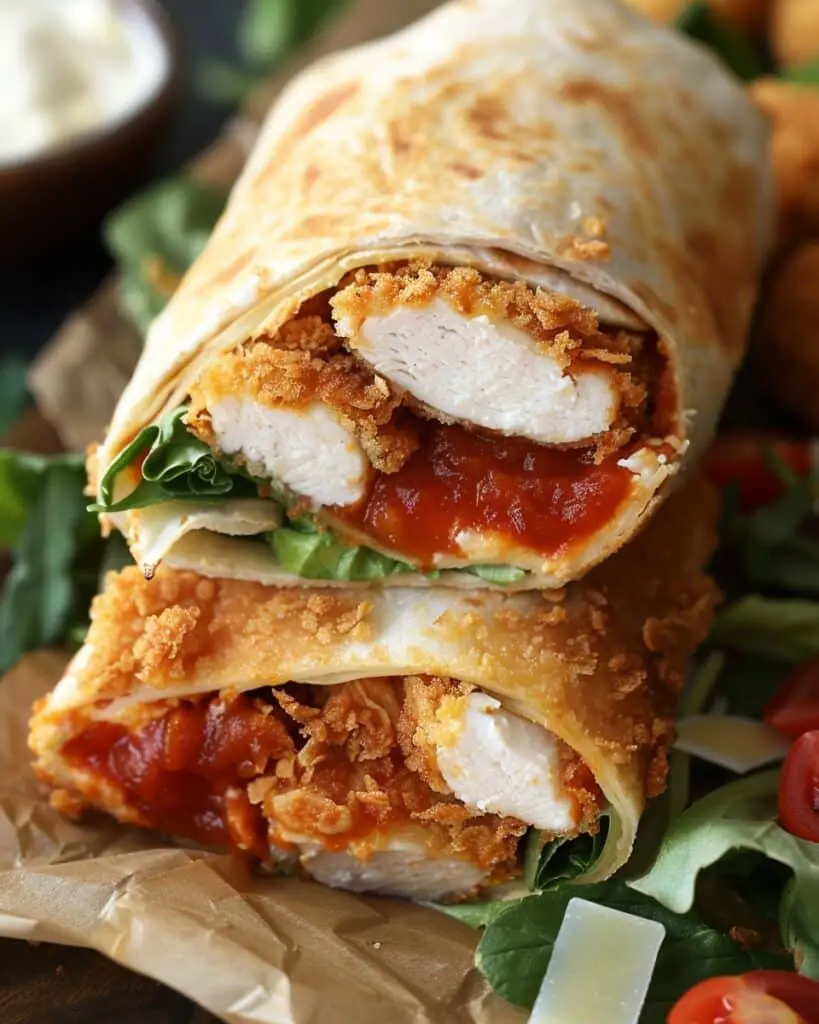 Crunchy Crispy Air Fryer Chicken & Mozzarella Wraps