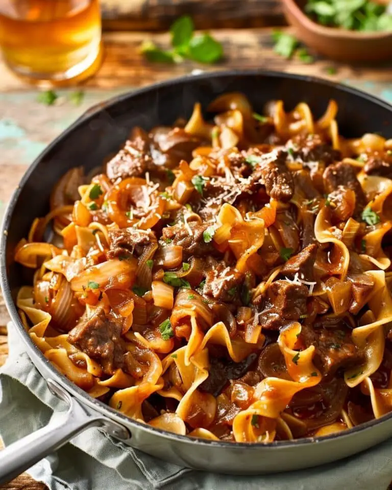 French Onion Beef and Noodles