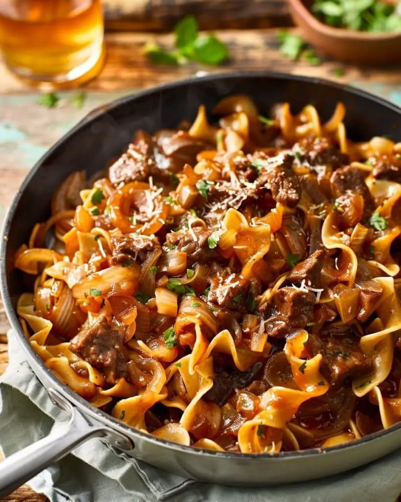 French Onion Beef and Noodles
