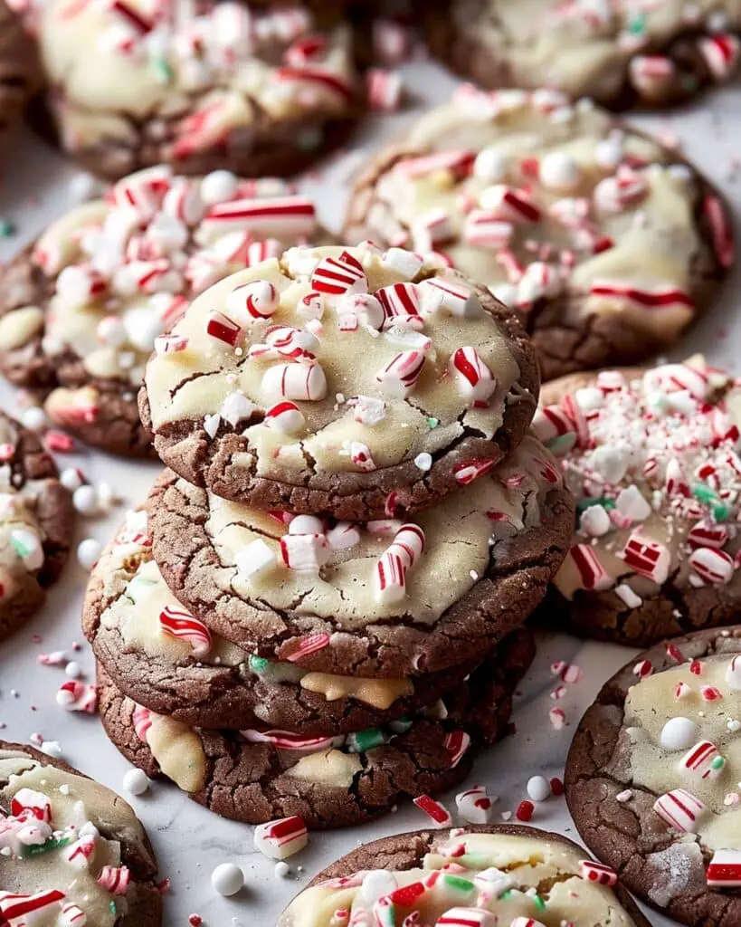 Cake Mix Peppermint Bark Cookies