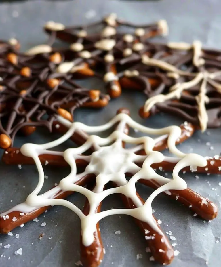 Chocolate Pretzel Spider Web