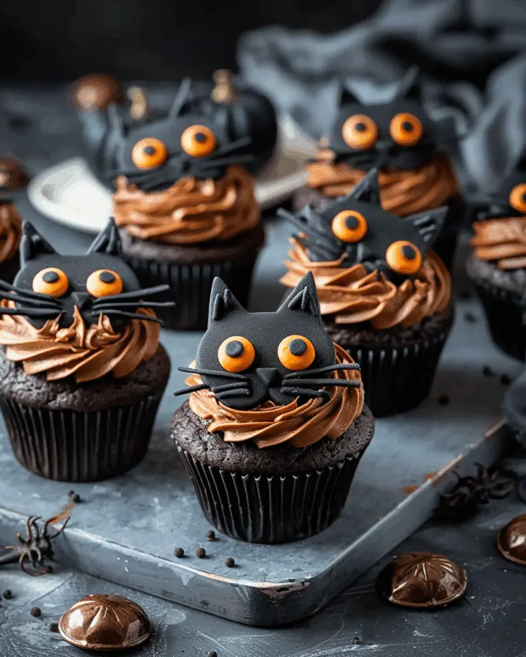 Delicious Black Cat Keto Cupcakes