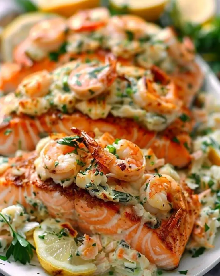 Crab & Shrimp Stuffed Salmon Delight