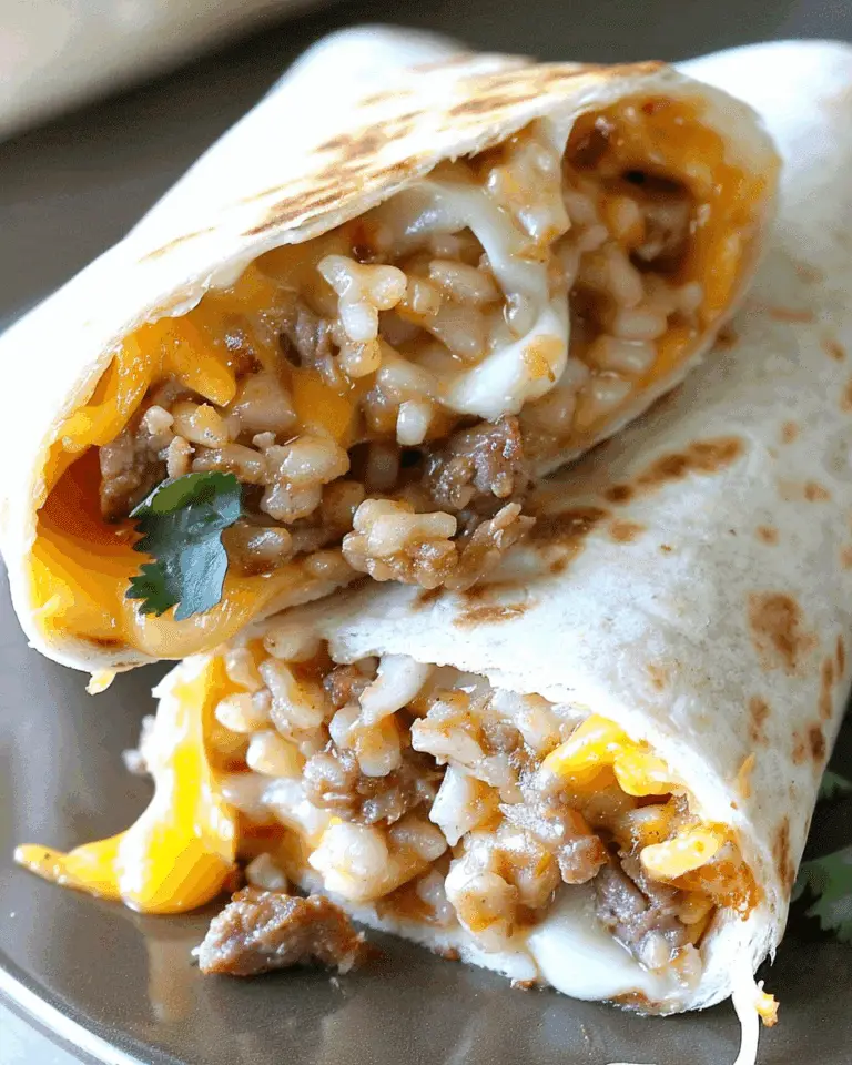 Grilled Cheese Burrito with Seasoned Beef