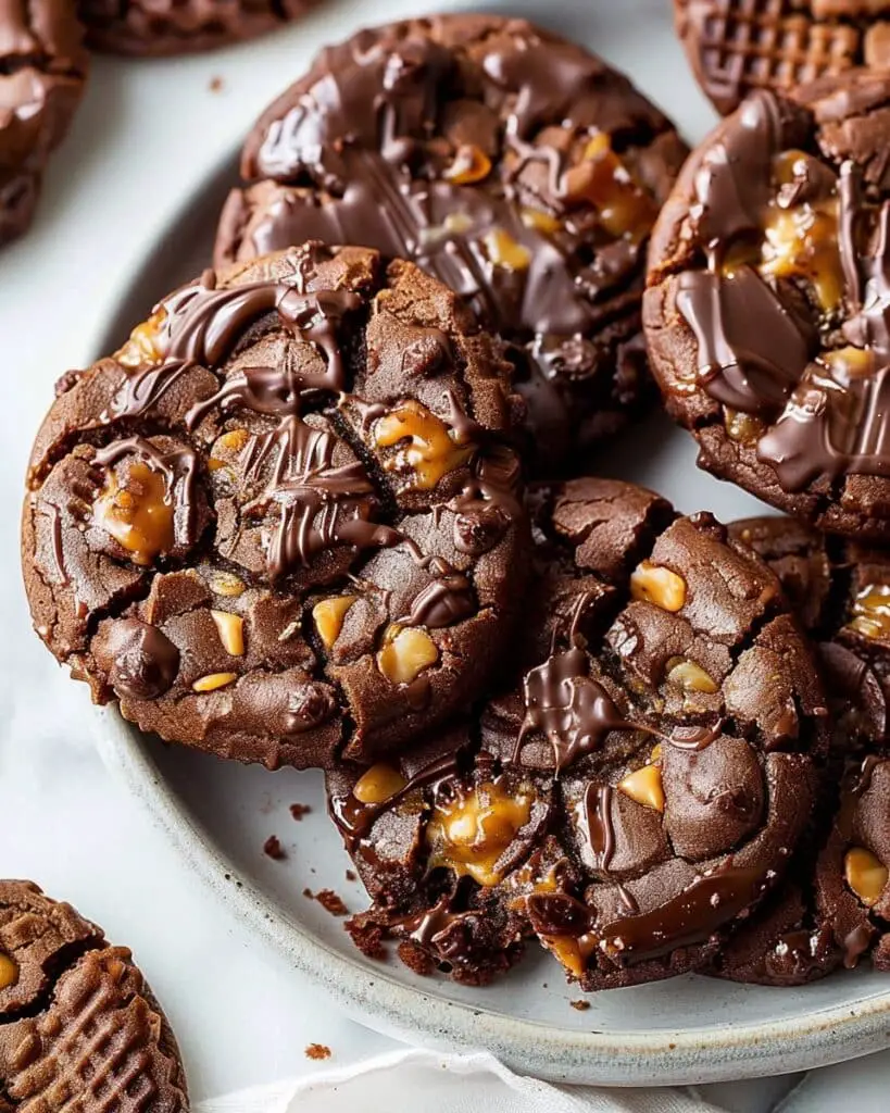 Chocolate Turtle Cookies