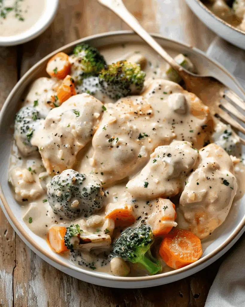 Creamy Garlic Chicken & Vegetables