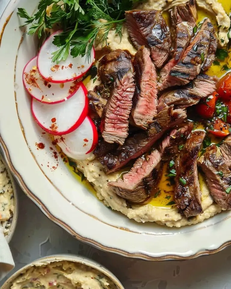 Homemade Hummus & Steak