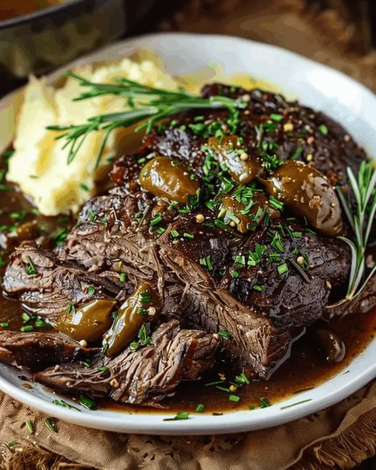 Slow Cooker Pepperoncini Beef Roast with Rosemary