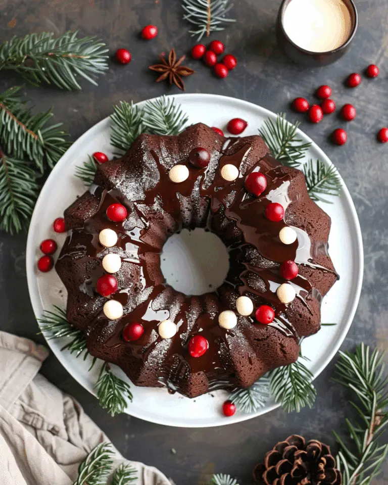 Gingerbread Chocolate Bundt Cake Christmas Wreath