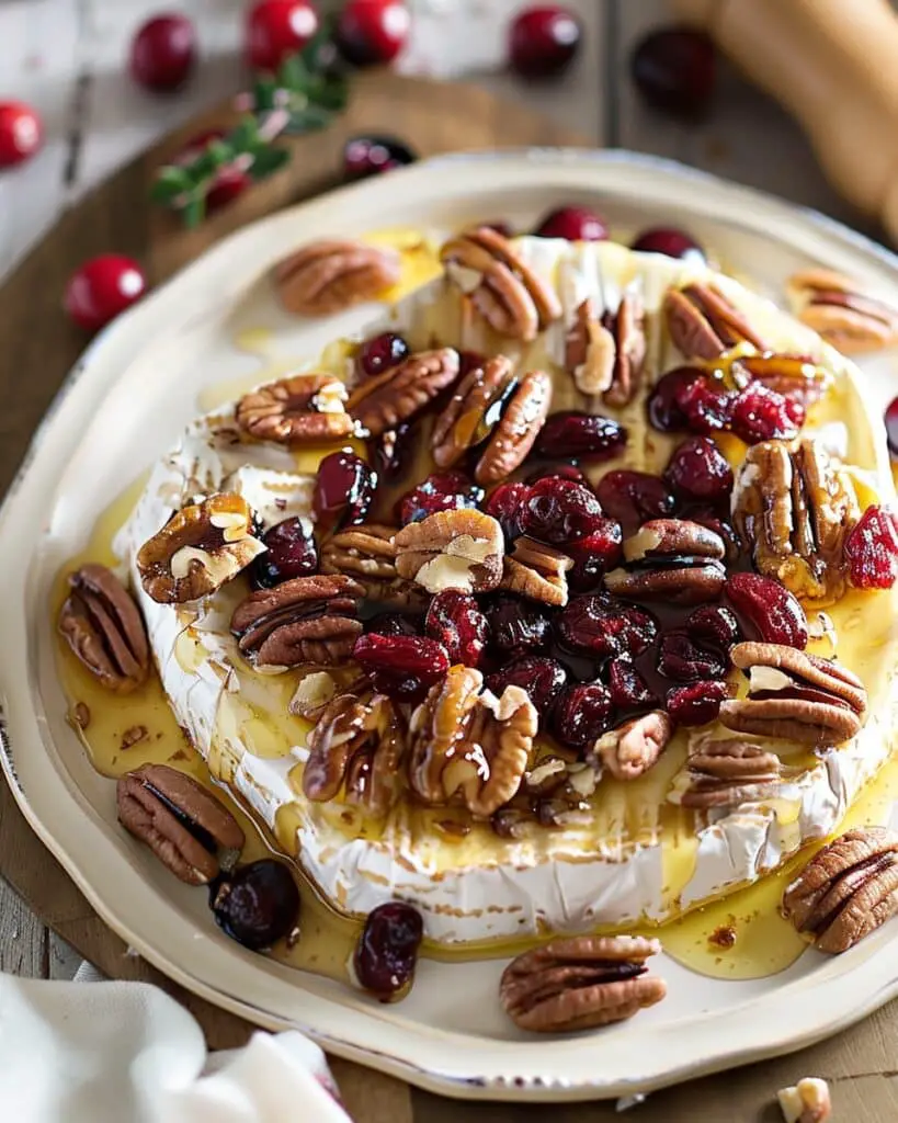 Baked Brie with Cranberries and Pecans